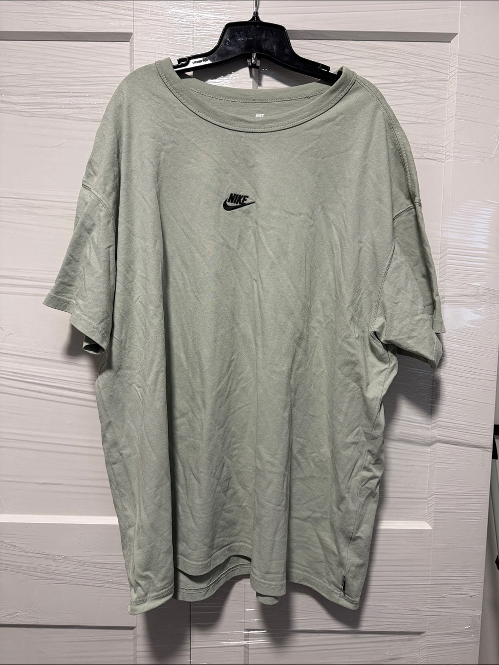 Nike Short-Sleeve T-Shirt in Sage Green with Black Logo